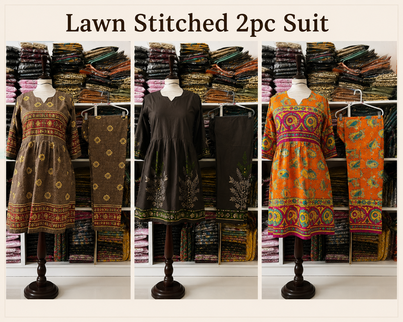PACK OF 3 STITICHED 2PC SUIT DEAL
