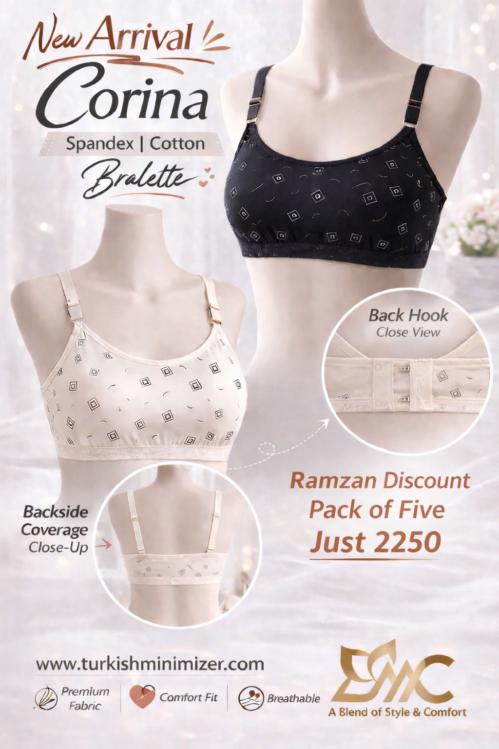 Corina Spandex Bralette Pack of 5
