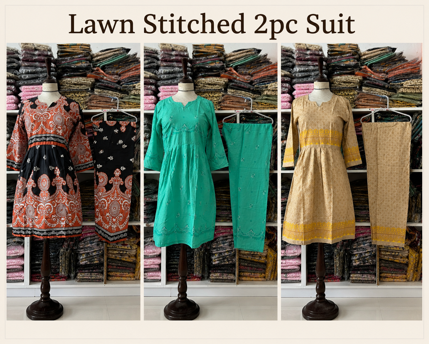 PACK OF 3 STITICHED 2PC SUIT DEAL