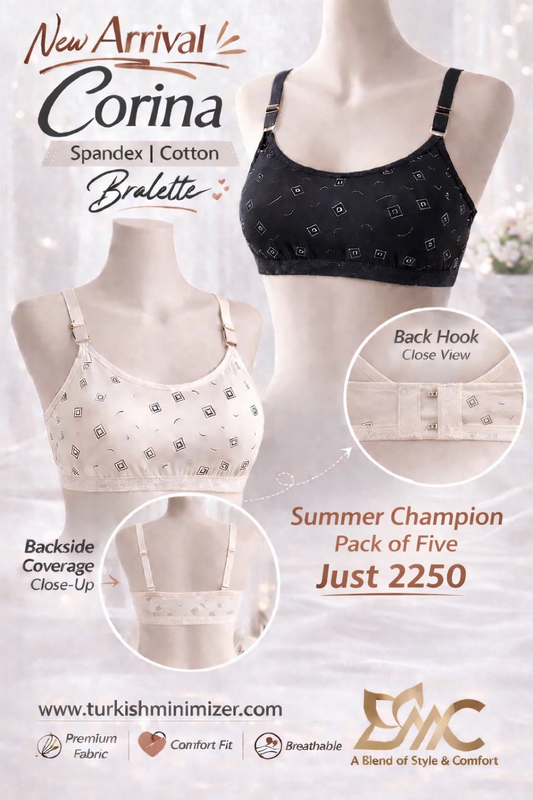 Corina Cotton Spandex  Bralette Pack of 5