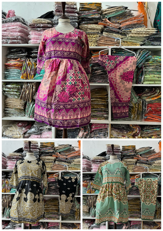Lawn stitched frock 2pc suit causal wear (pack of 3 frock suit)